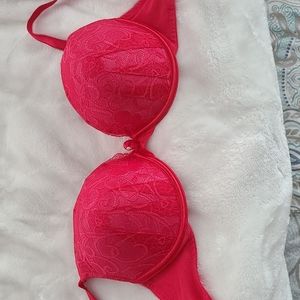 Lilly of France red lace padded/push up bra size 36C
